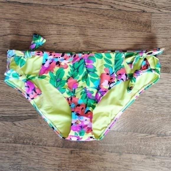 AERIE Bikini Bottom Hipster Yellow Floral Extra Large XL New - Picture 1 of 5